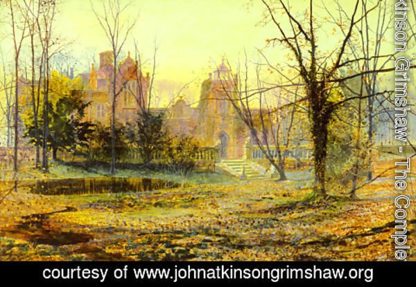 John Atkinson Grimshaw - Evening, Knostrop Old Hall