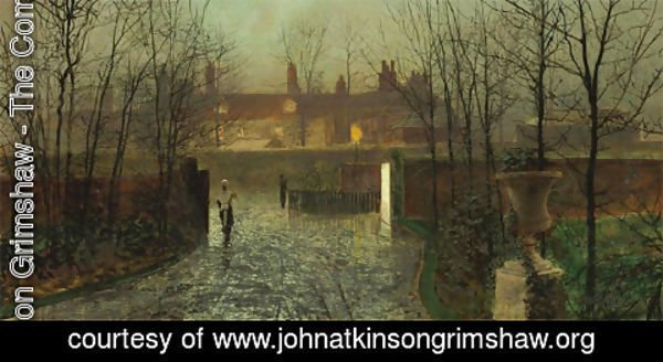 John Atkinson Grimshaw - Arriving at the Hall