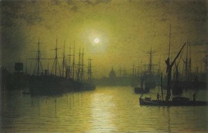 John Atkinson Grimshaw - Nightfall down the Thames