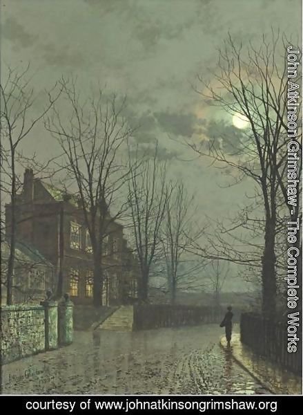 John Atkinson Grimshaw - A Street By Moonlight