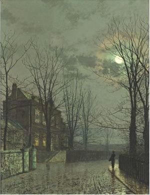 John Atkinson Grimshaw - A Street By Moonlight
