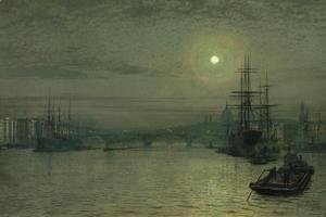 John Atkinson Grimshaw - London Bridge -- Night