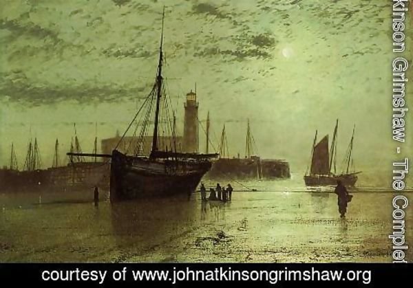 John Atkinson Grimshaw - The Lighthouse At Scarborough
