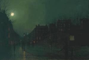John Atkinson Grimshaw - View of Heath Street by Night