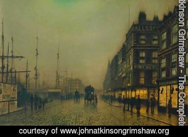 John Atkinson Grimshaw - Liverpool Quay by Moonlight