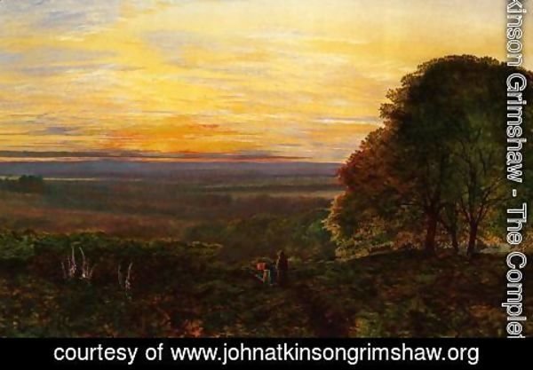 John Atkinson Grimshaw - Sunset from Chilworth Common, Hampshire