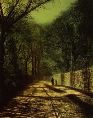 John Atkinson Grimshaw - Tree Shadows on the Park Wall, Roundhay Park, Leeds