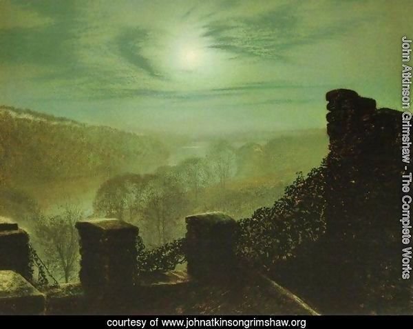 Full Moon behind Cirrus Cloud from the Roundhay Park Castle Battlements