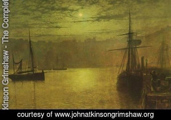 John Atkinson Grimshaw - Lights in the Harbour