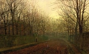 John Atkinson Grimshaw - An Autumn Lane