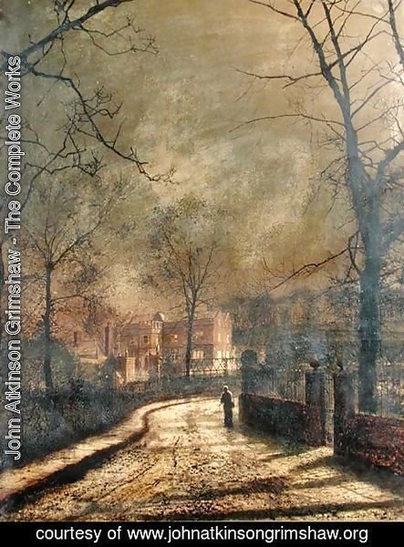 John Atkinson Grimshaw - Autumn Scene Leeds 1874
