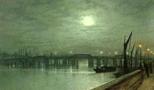 John Atkinson Grimshaw - Battersea Bridge by Moonlight