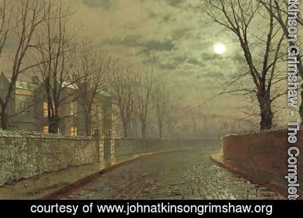 John Atkinson Grimshaw - Silvery moonlight