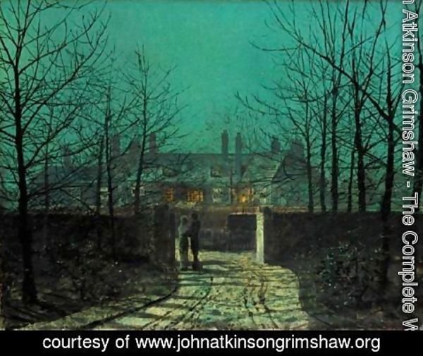 John Atkinson Grimshaw - Lovers At The Gate