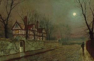 A Cheshire Road By Moonlight
