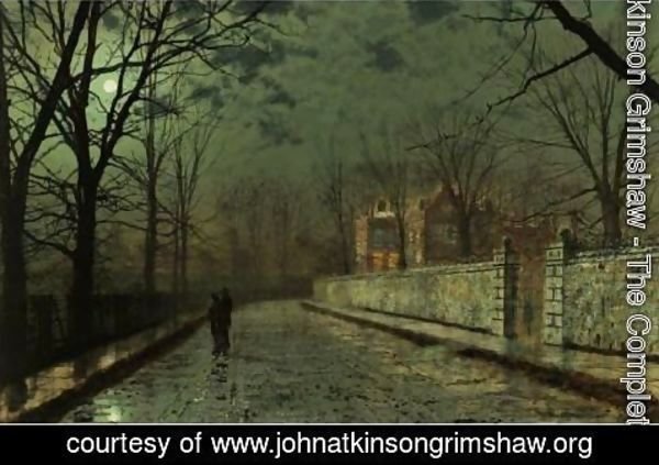 John Atkinson Grimshaw - A Moonlit November Night