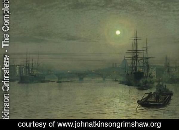 John Atkinson Grimshaw - London Bridge -- Night