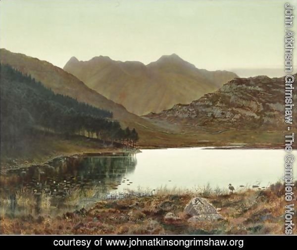 Blea Tarn At First Light, Langdale Pikes In The Distance