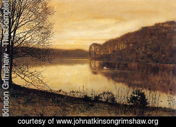 John Atkinson Grimshaw - Roundhay Lake, Leeds_2