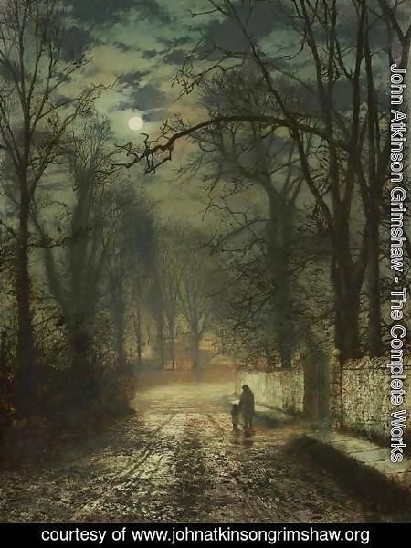 John Atkinson Grimshaw - A moonlit lane