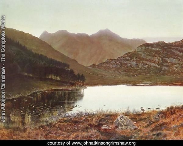 Blea tarn at first light, Langdale pikes in the distance 2